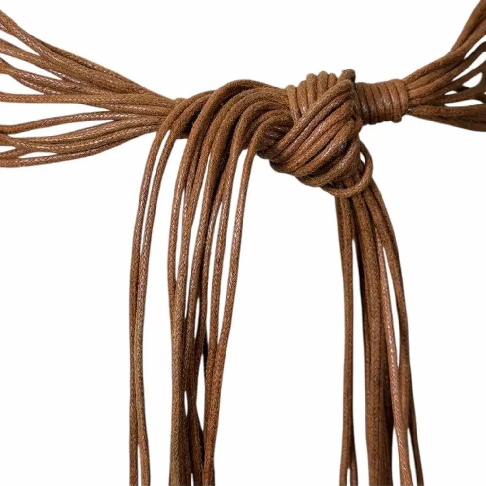 Boho Western Brown Cognac Braided Macramé Fringe Belt Women’s Size Small Medium - Picture 5 of 8